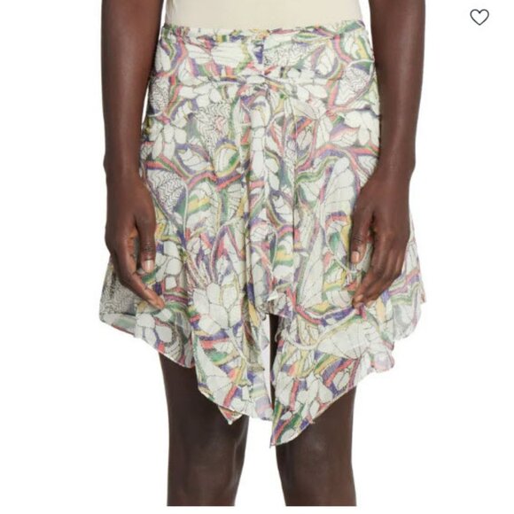 Womens Isabel Marant Lysea Multicolor Pure Silk Handkerchief Skirt 42 US/10 (XL) - Picture 1 of 15